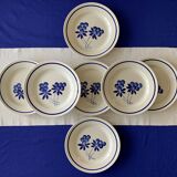 7 assiettes plates anciennes en faïence de Gien