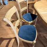 4 chairs with midnight blue velvet seats