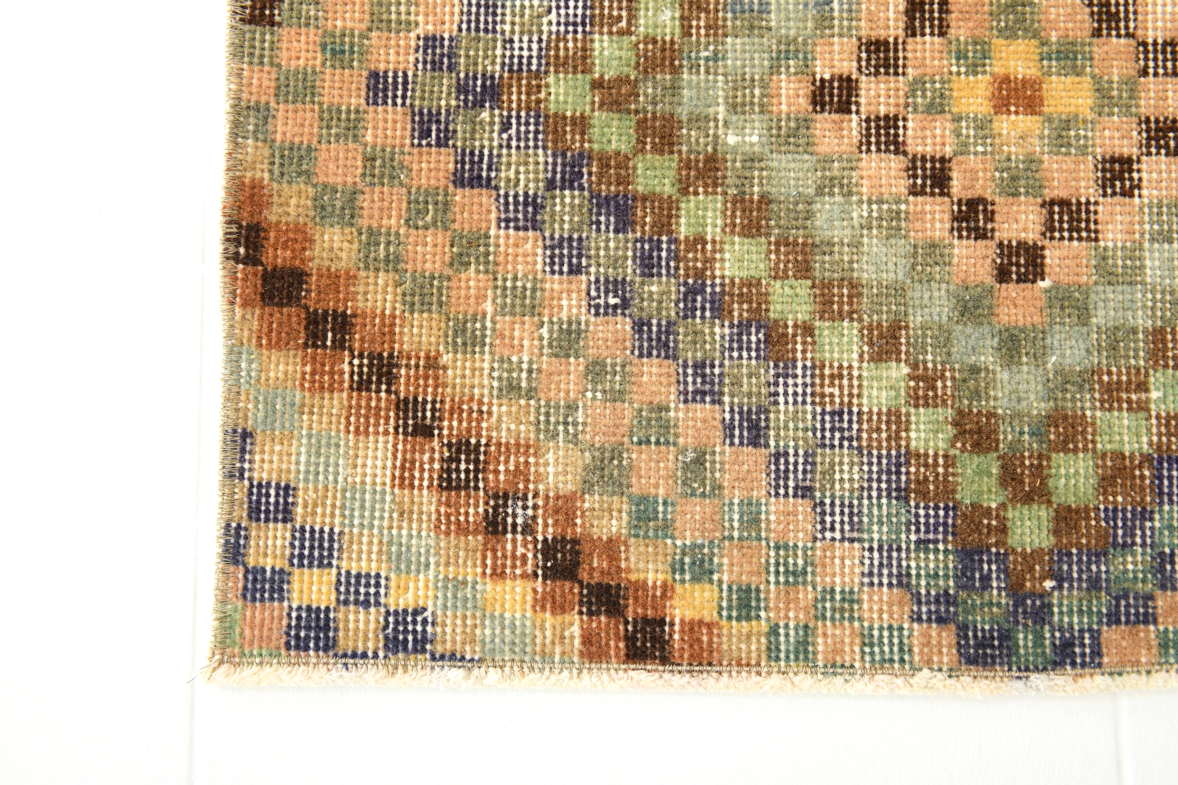 2x5 Turkish Multicolor Vintage Kitchen Runner Rug, 71x154Cm