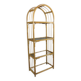 Rattan & smoked glass display rack 1970’s