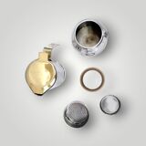 Antique Italian Stella coffee maker – size 2 – stainless steel and gold metal