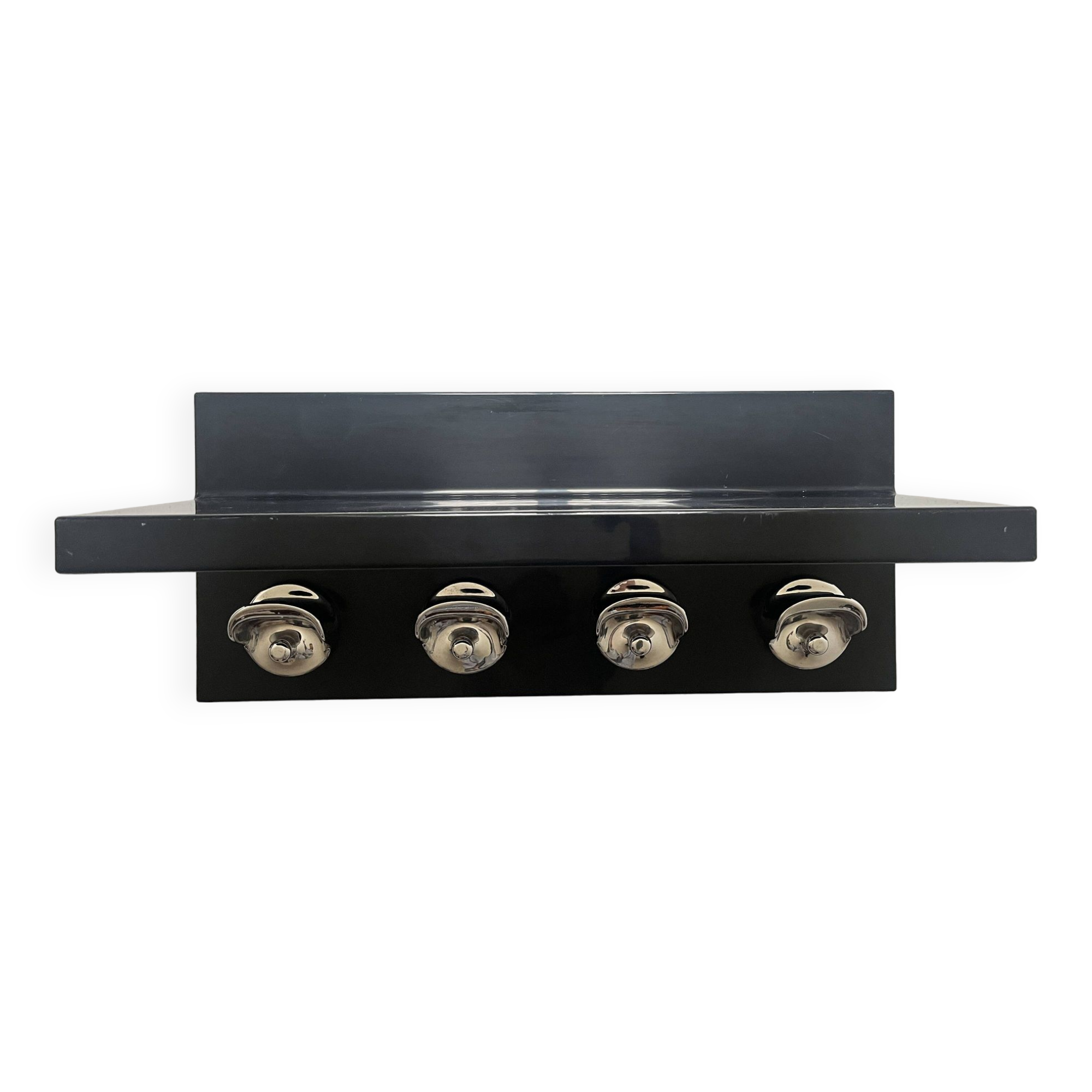 Black & chrome shelf / coat rack by Marcello Siard & Olaf Von Bohr for Kartell, design 1970