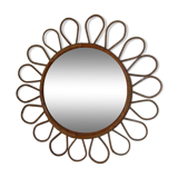 Vintage flower rattan mirror 48cm