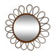 Miroir rotin fleur vintage 48cm