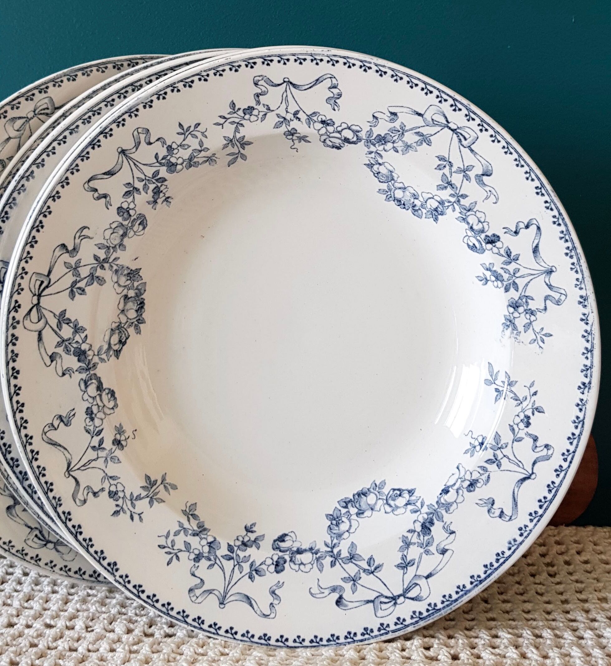 Set of 6 deep plates Model Mozart Sarreguemines