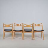 Set CH-29 Sawbuck chairs designed by Hans Wegner for Carl Hansen & Son