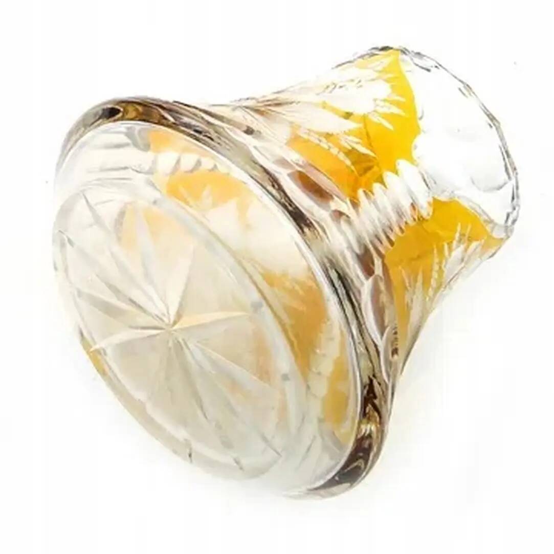 Vase with roses, mid-century modern, glass, Poland, 1970s