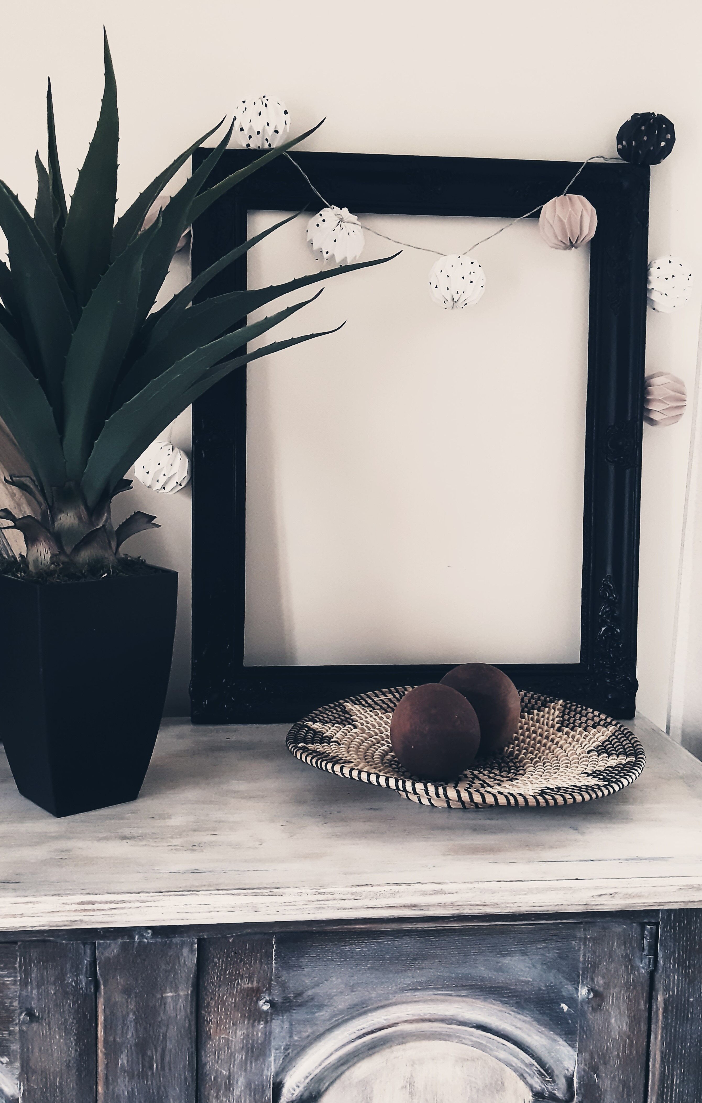 Black carved old frame