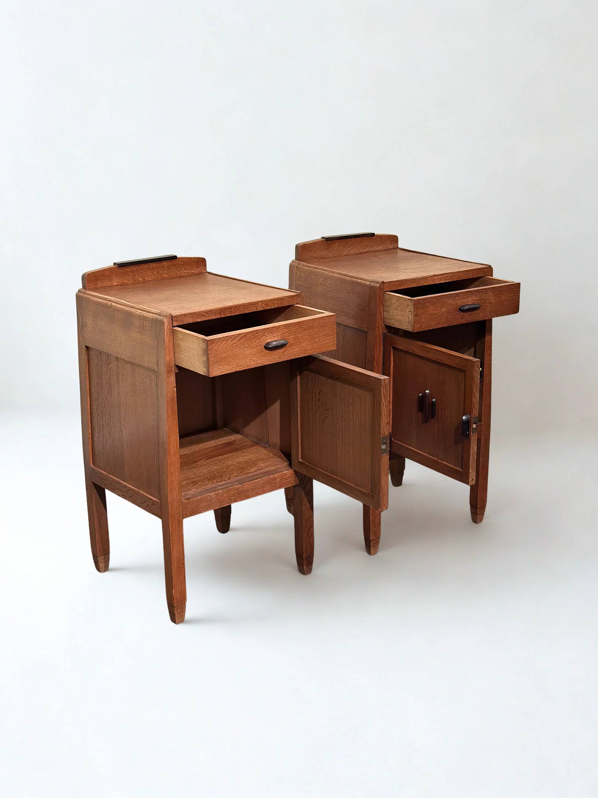 Pair of Amsterdamse School nightstands by J.J. Zijfers