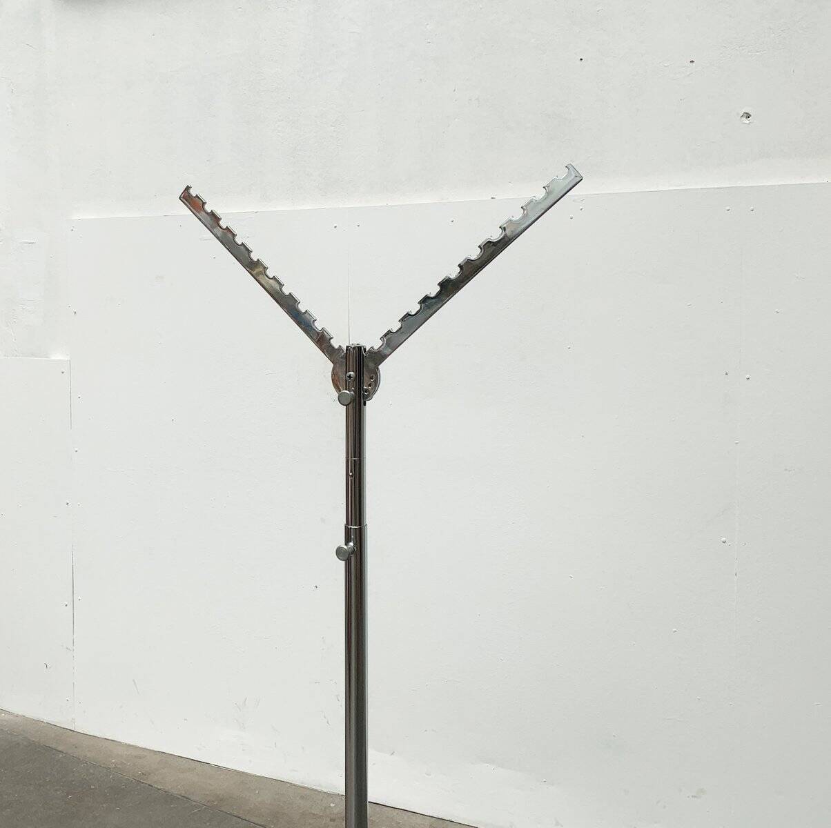 Mid-century German space age metal coat rack by Bremshey, Solingen