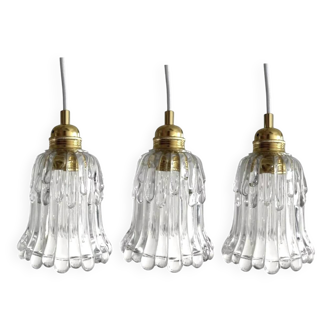 Set of three vintage pendant lights