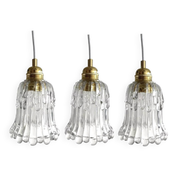 Set of three vintage pendant lights