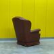 Original English Chesterfield Wingback Chair - Vintage Cognac Leather