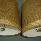 Pair of dark beige jute lampshades