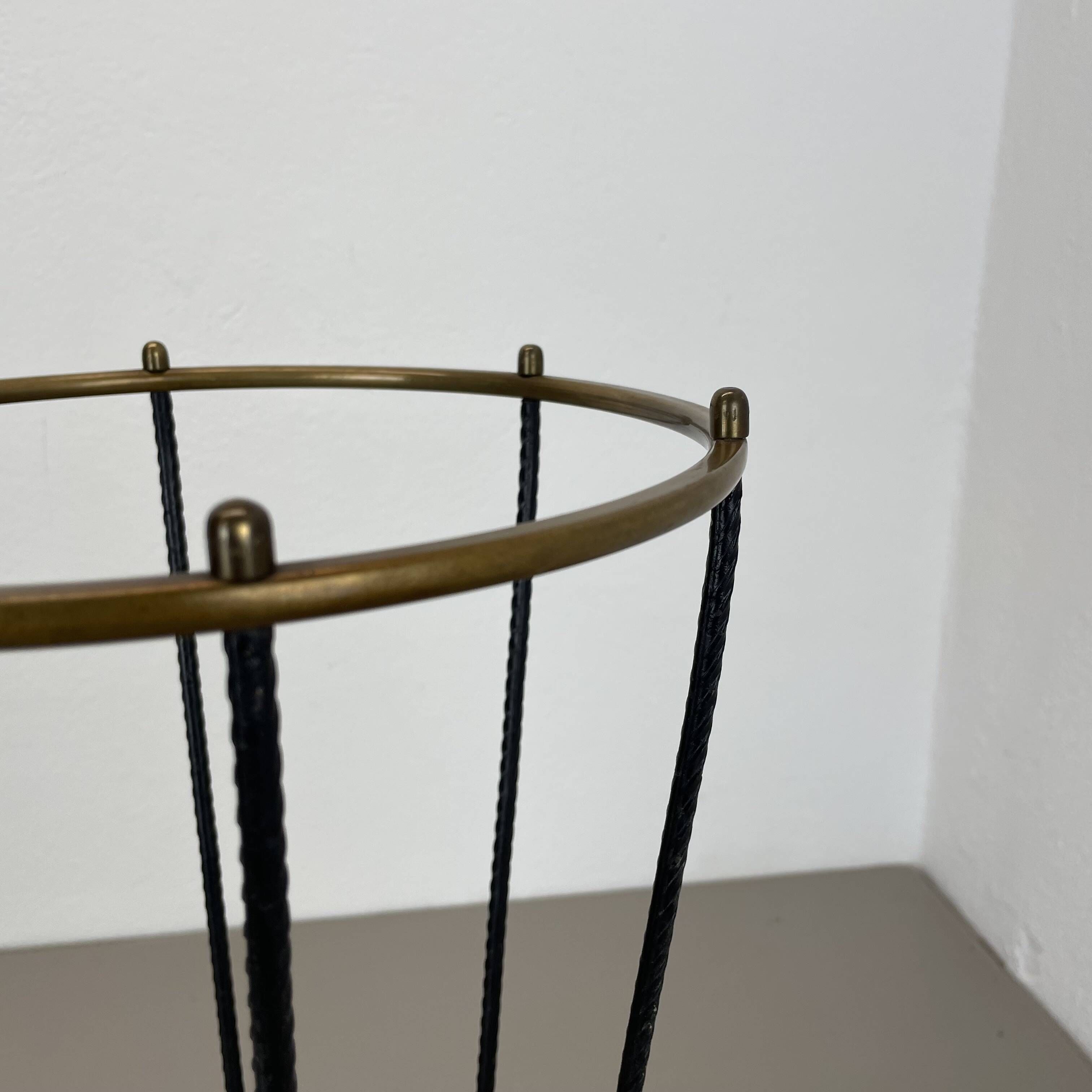 Midcentury Brass and metal BAUHAUS Style Umbrella Stand, France, 1950s