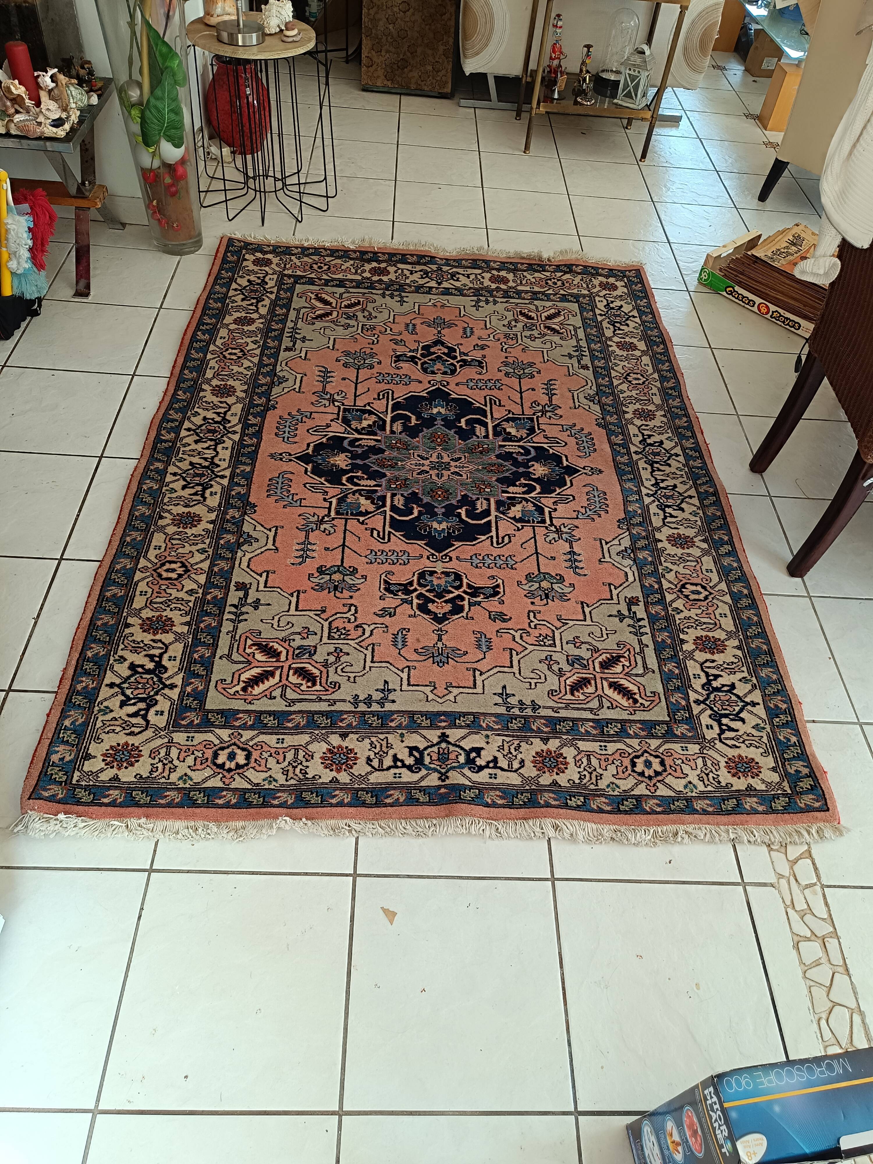Antique handmade oriental rug.