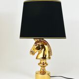 Sculptural Hollywood Regency table lamp in the shape of a horse from the 1970s.