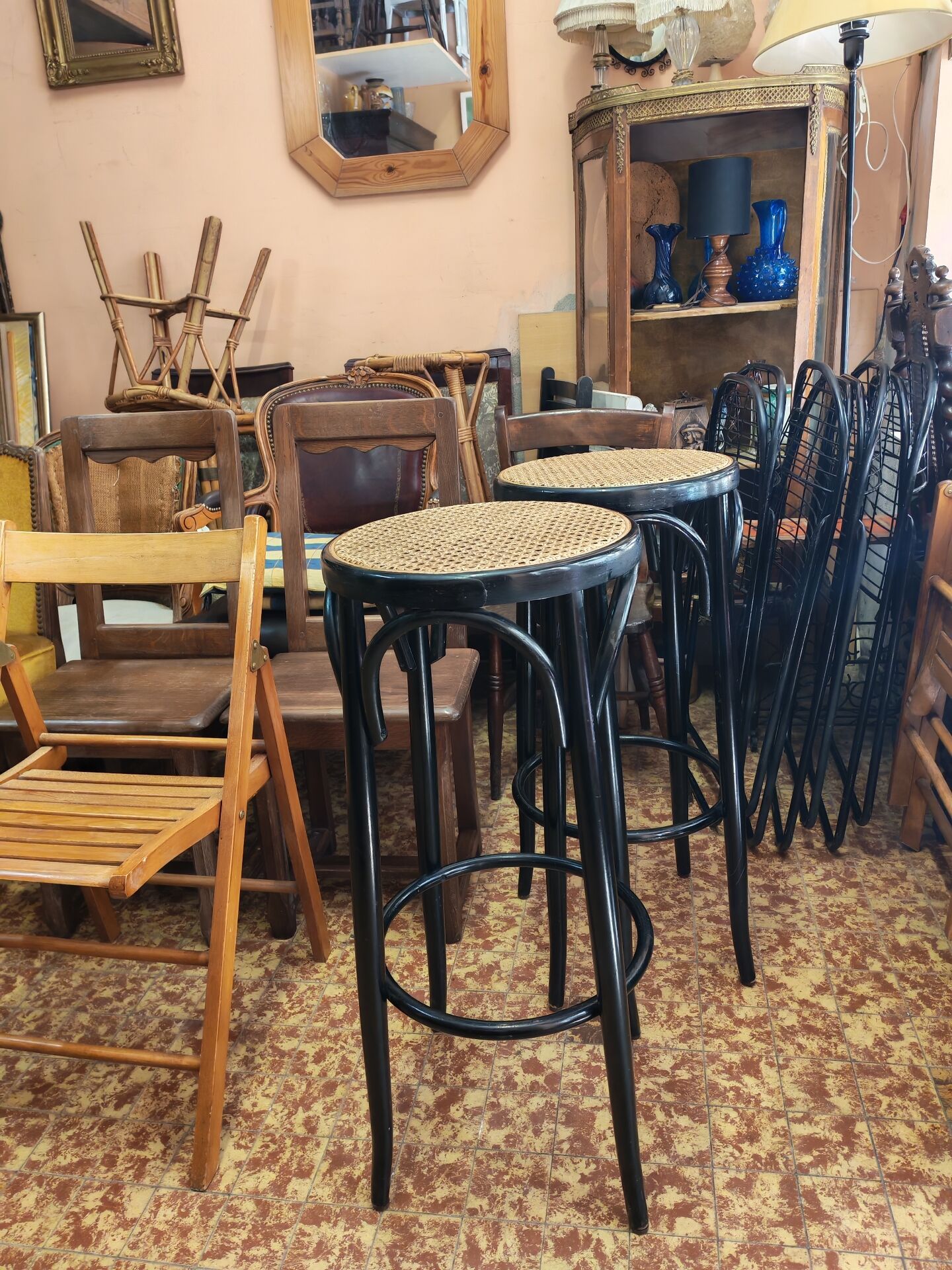 Paire de tabourets de bar bistrot