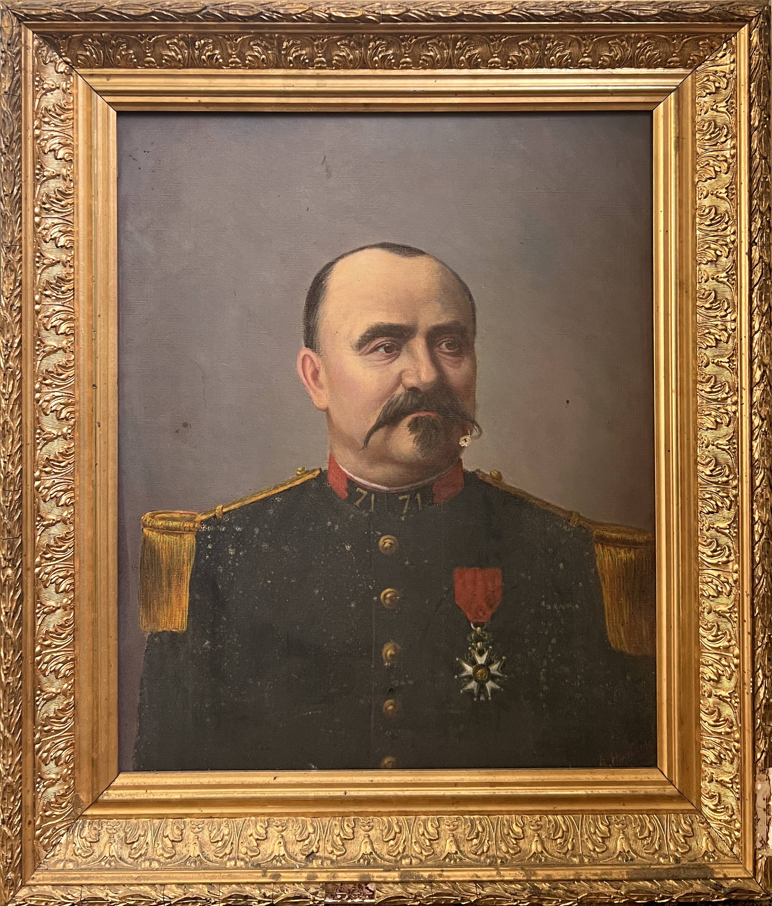 Oil on canvas of a millitaire portrait