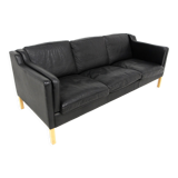 Scandinavian leather sofa "eva", stouby, denmark, 1960