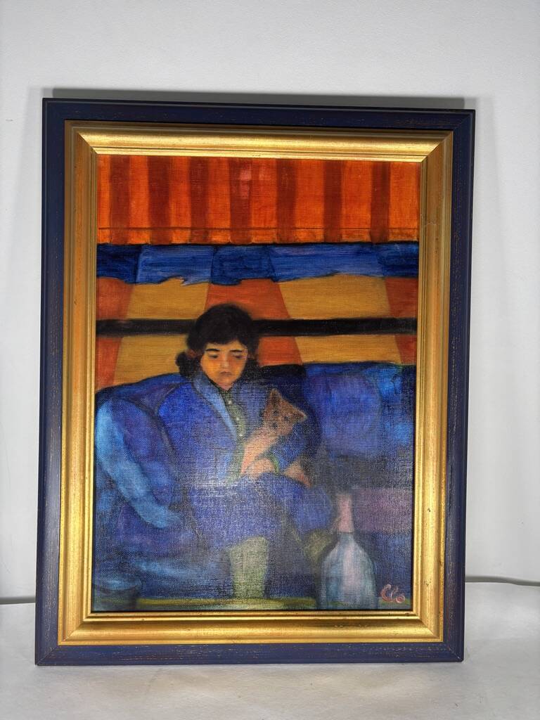 Oil painting on canvas "French Childhood" 1980