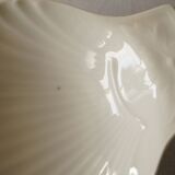 Set of 2 white porcelain scallop shell bowls, Apilco France