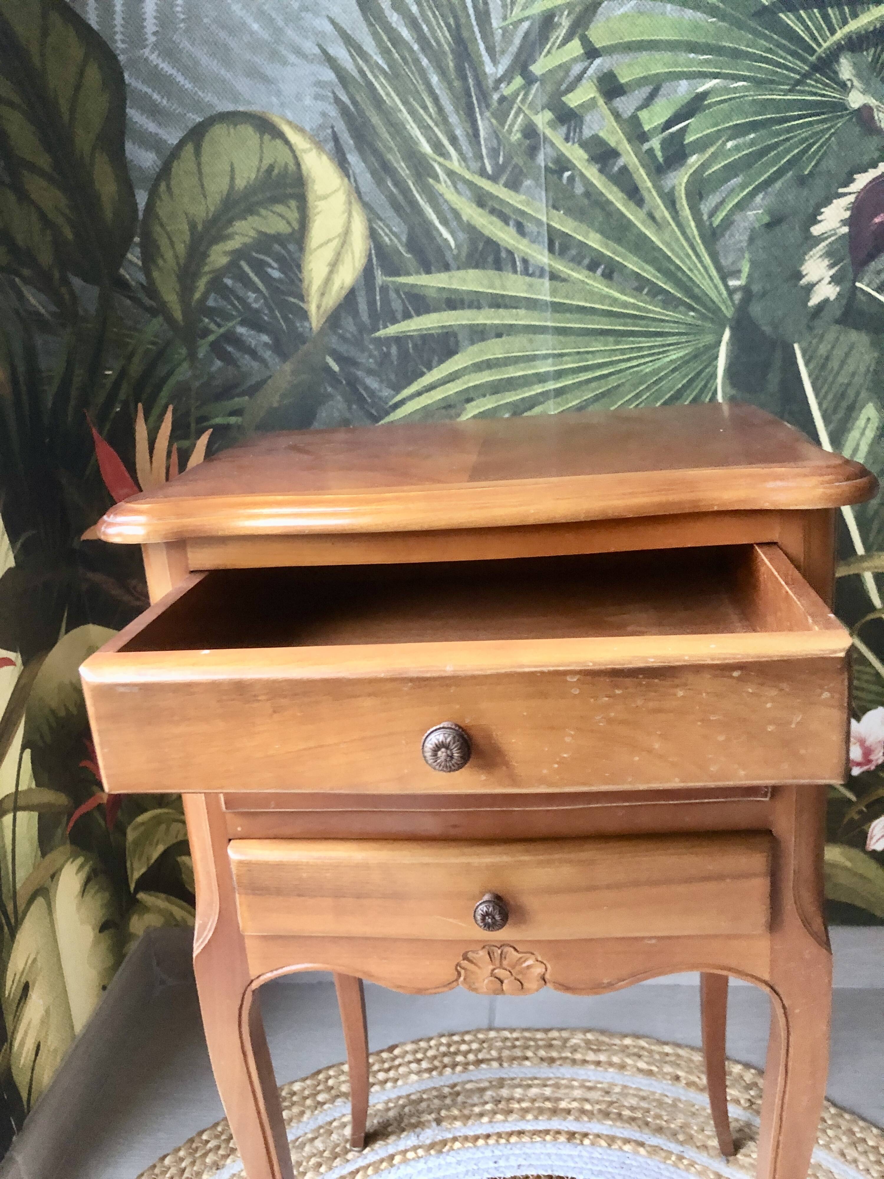 Louis xv style wooden bedside table