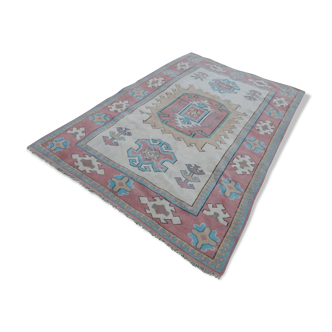 Turkish hand-knotted oushak rug | soft color dining room rug (164 x 254 cm)