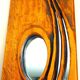 Carved wooden mirror, signed P. Guallino, "le passage", brutalist design from the 80s