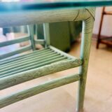 Bamboo and rattan coffee table circa 1980