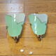 Pair of modernist sconces in screen-printed glass