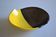 Bicolour ceramic cup in black and yellow signed Luc Vallauris 1950
