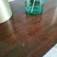 Dark wood console varnished compass feet