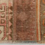 Red Brown Persian Runner Rug, Vintage Handmade Hallway Decor, 72x278cm