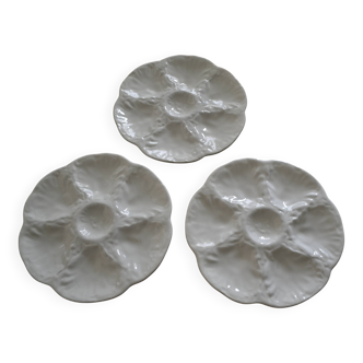 Set of 3 Gien oyster plates
