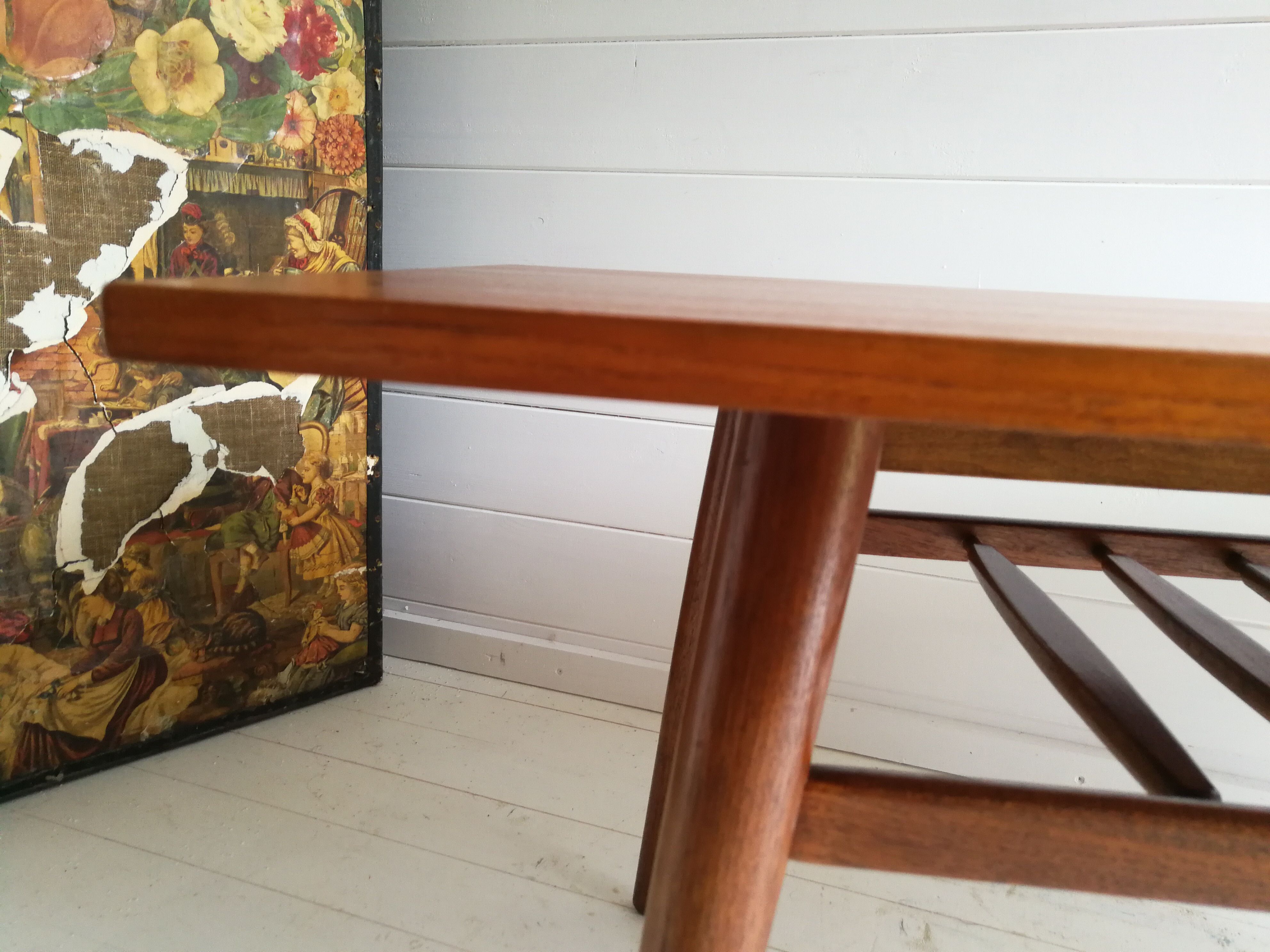 Mid Century Retro Vintage Danish Style Two Tier Teak Coffee Table. 60s