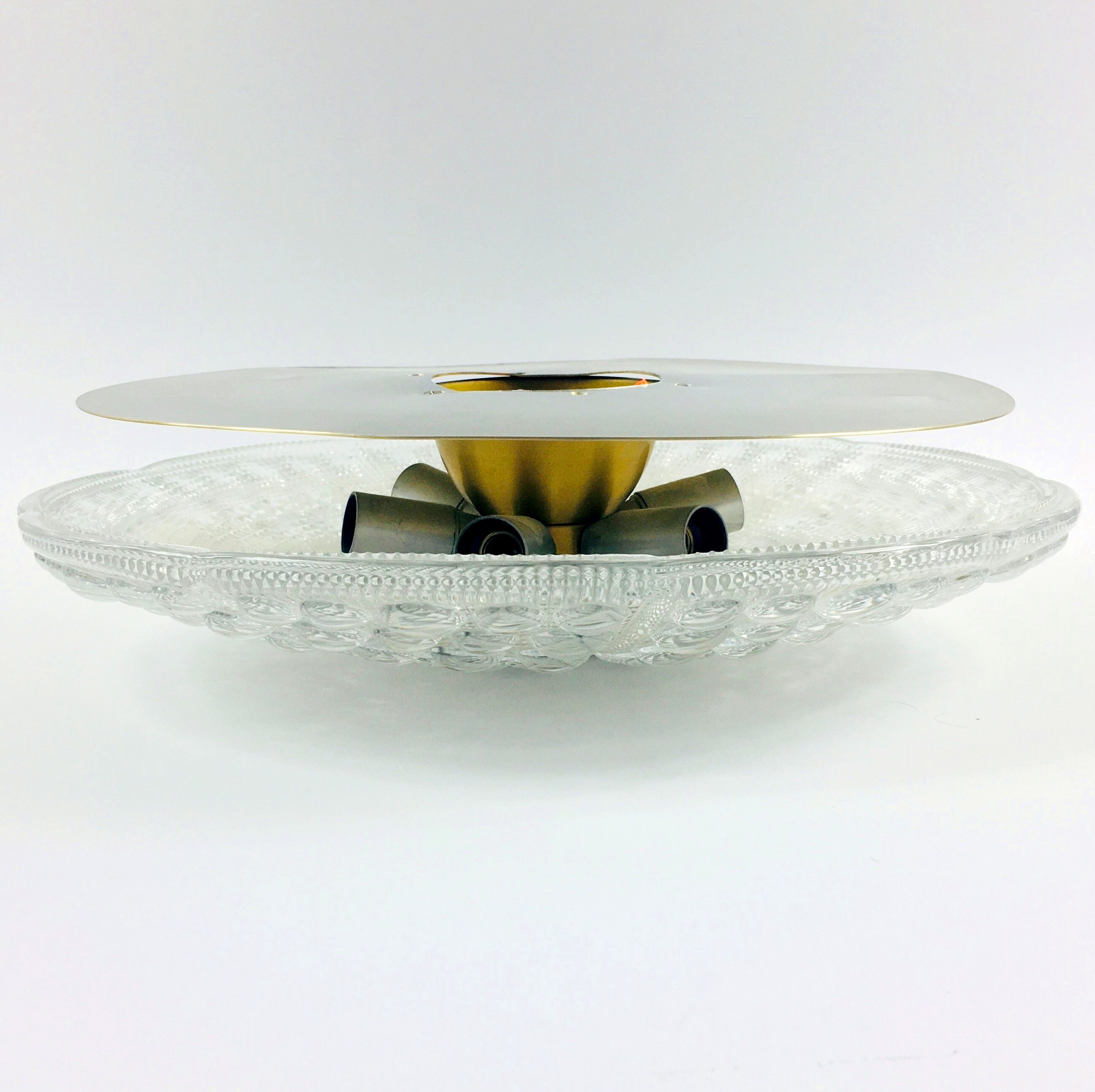 Scandinavian glass ceiling lamp by Carl Fagerlund for Orrefors, Sweden, 1960s