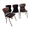 Lot de 4 chaises en bois de rose Eromes