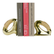 Pair of Carl Auböck Flat Iron bookends in brass and rattan #3530, Vienna, Austria
