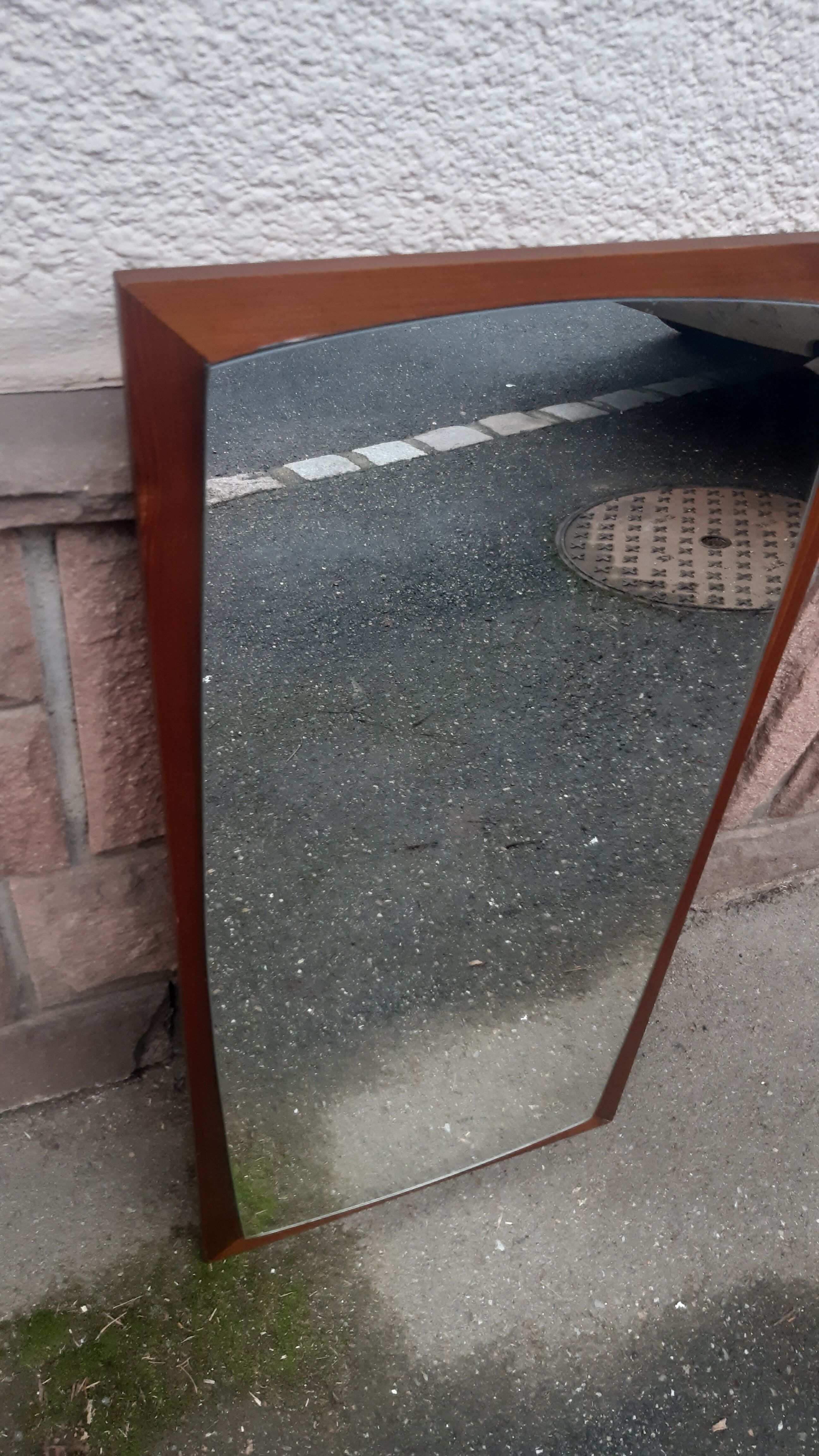 Scandinavian mirror 70s, 77x37 cm