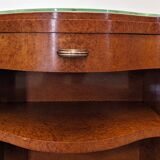 Paire de tables de chevet en loupe d'amboine Art déco vers 1920