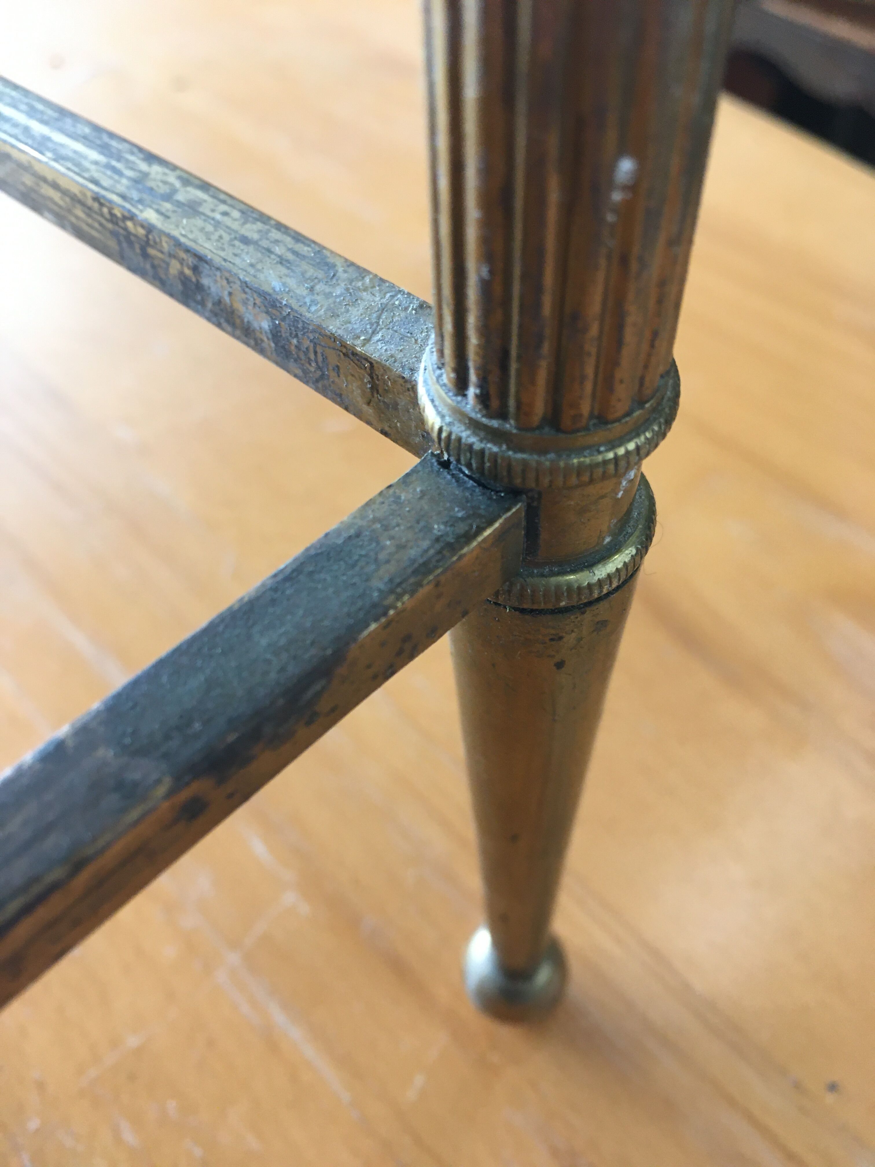 Marble and brass pull out tables