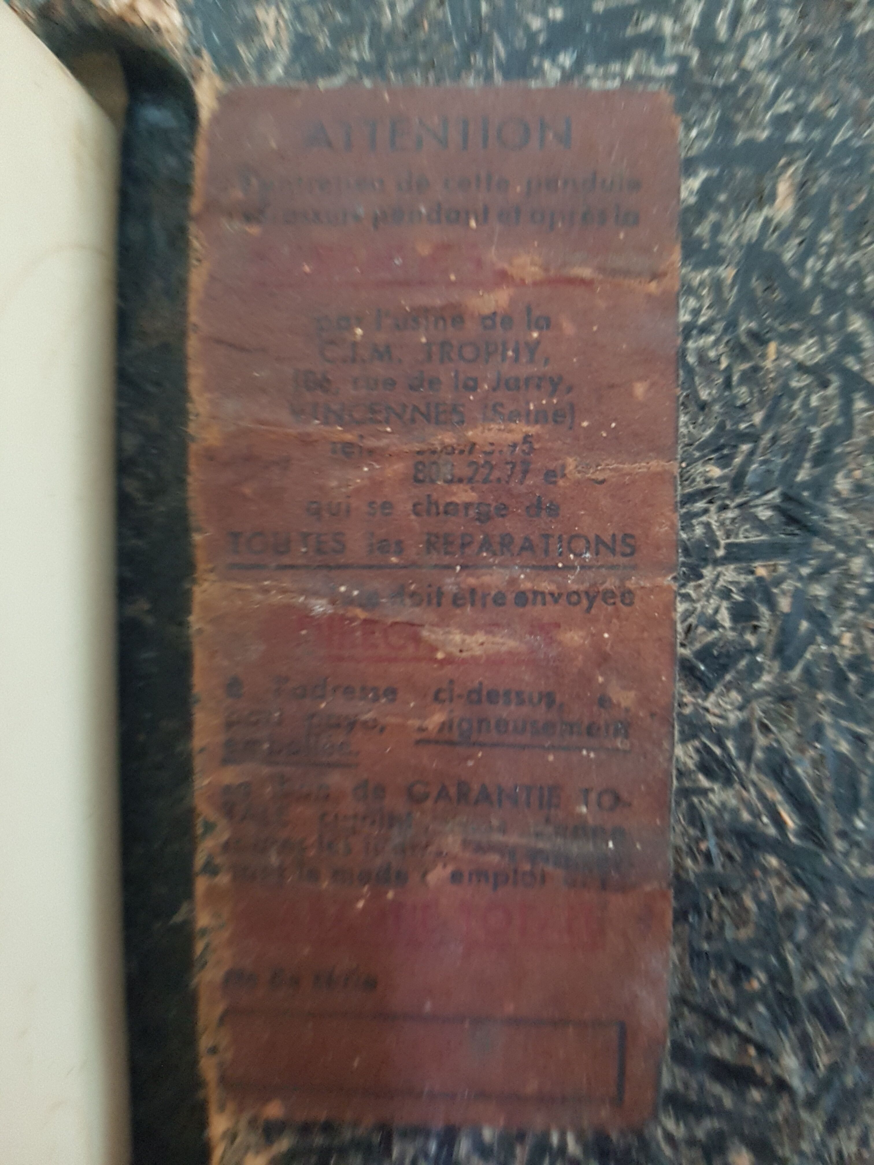 Trophy vintage clock