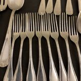 Housewife 38 pieces Christofle model Ribbons, silver metal, twentieth century