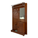 Porte-manteau vestiaire d'entrée Art Deco en bois, métal et miroir