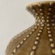 pear-shaped vase in ocher enameled ceramic and pearls