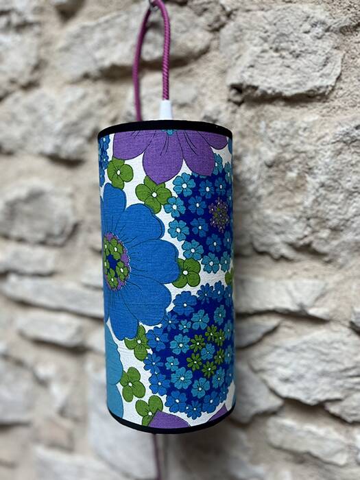 Vintage blue portable lamp