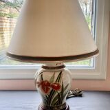 Ceramic base table lamp + lampshade - Height 59 cm