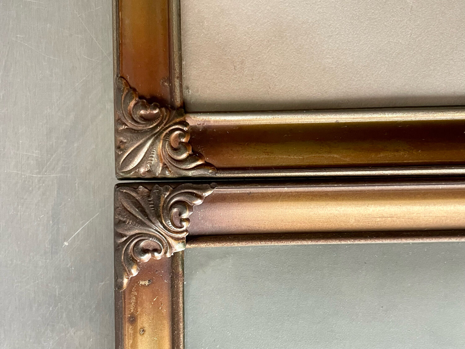 Pair identical vintage metal frames