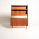Swedish teak bookcase with writing desk, 1960s
